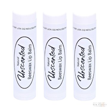 Unscented Lip Balm Set of 3 - Lip Moisturizer, Natural Lip Care, Gift for Her