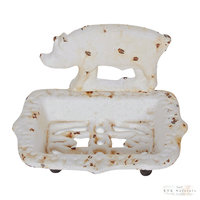 Pig Cast Iron Soap Dish -  Soap Tray, Distressed Soap Holder, Soap Bar Holder