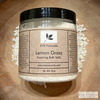 Lemon Grass Foaming Bath Salt - 8 oz Soak for Relaxation and Pampering, Self Care