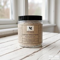 Oatmeal Milk Honey Foaming Bath Salt - 8 oz Soak for Relaxation and Pampering, Self Care