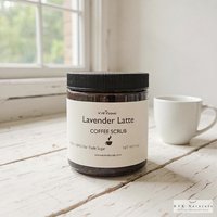 Lavender Latte Coffee Scrub - Natural Exfoliating Scrub, Organic Body Polish, Coffee Infused