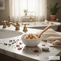 Vanilla Oatmeal Sugar Scrub - Exfoliating Organic Body Scrub