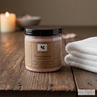 Cherry Almond Foaming Bath Salt - 8 oz Soak for Relaxation and Pampering, Self Care