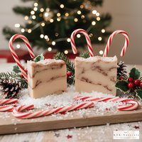 Candy Cane Soap Bar: Handmade Cold Process Soap