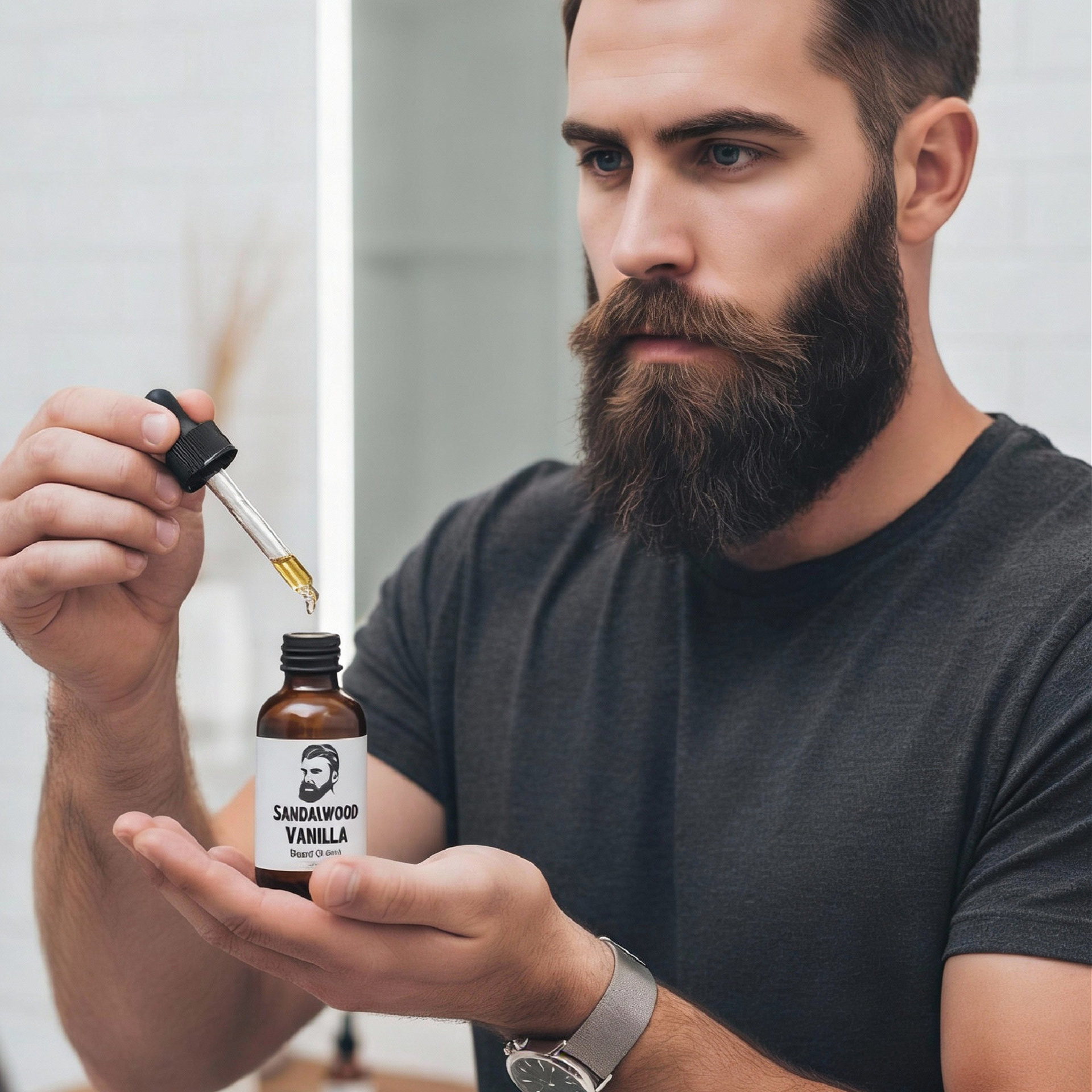 Beard Oil for Men - 2 oz. Bottle, Sandalwood Vanilla Blend, Grooming Essential, Gift for Him