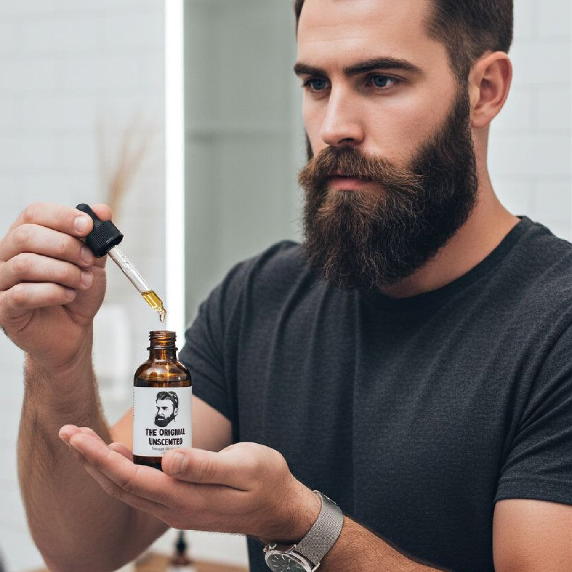 Beard Oil for Men - 2 oz. Bottle, Unscented Blend, Grooming Essential, Gift for Him