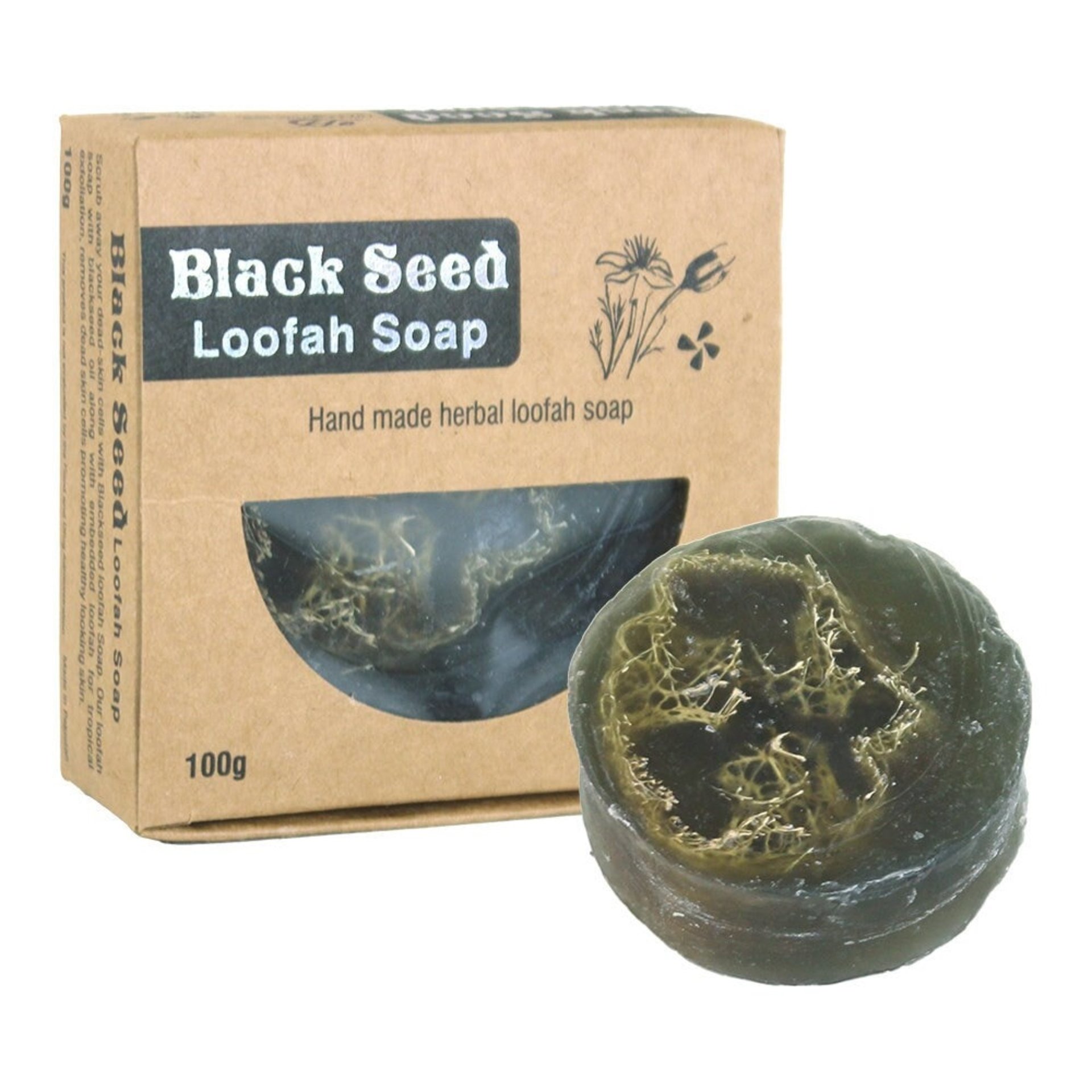 Black Seed Loofah Soap - Handmade Natural Organic Soap, Cleansing Bar