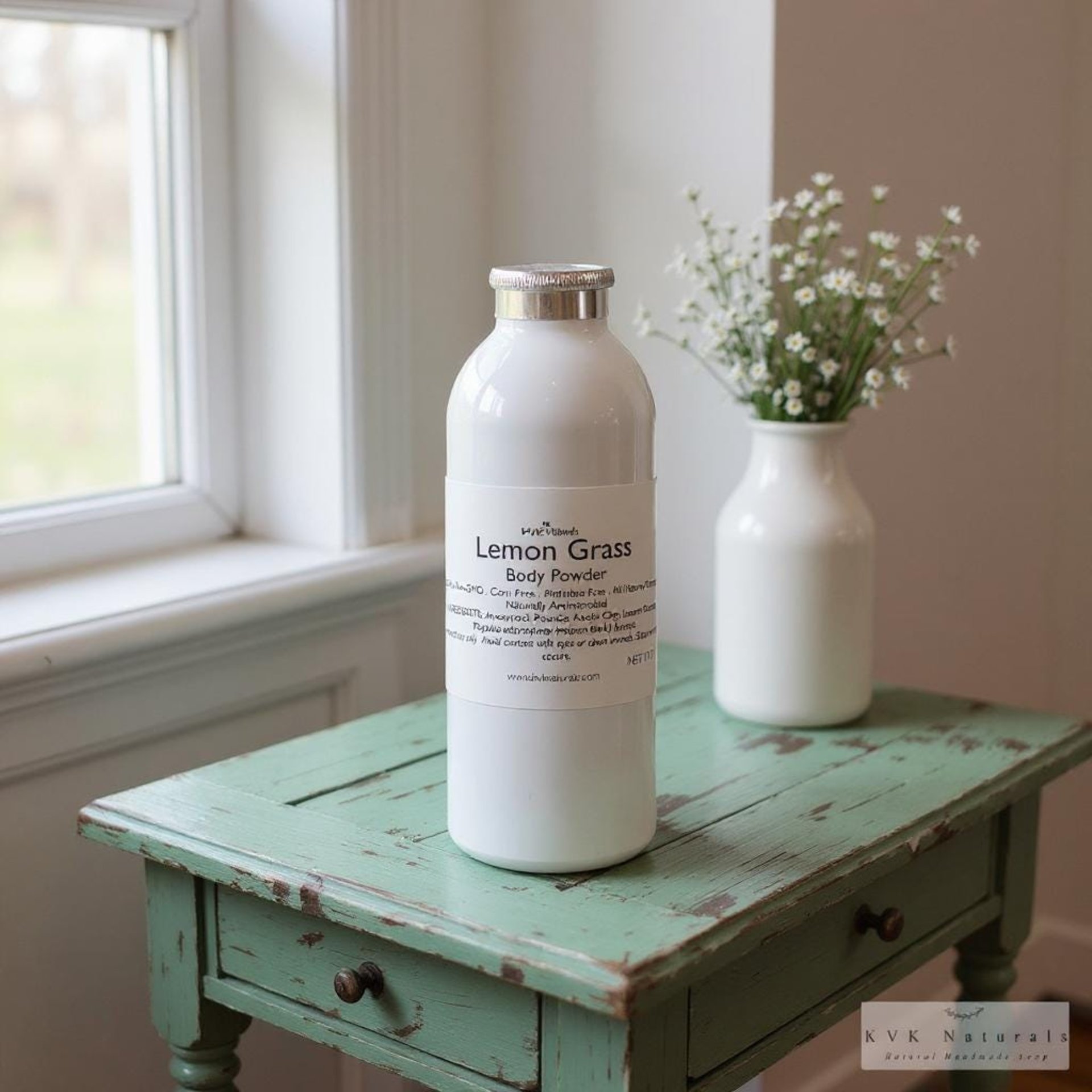 Body Powder Lemongrass 4 oz - Dusting Powder, Talc Free Powder, Gift for Her