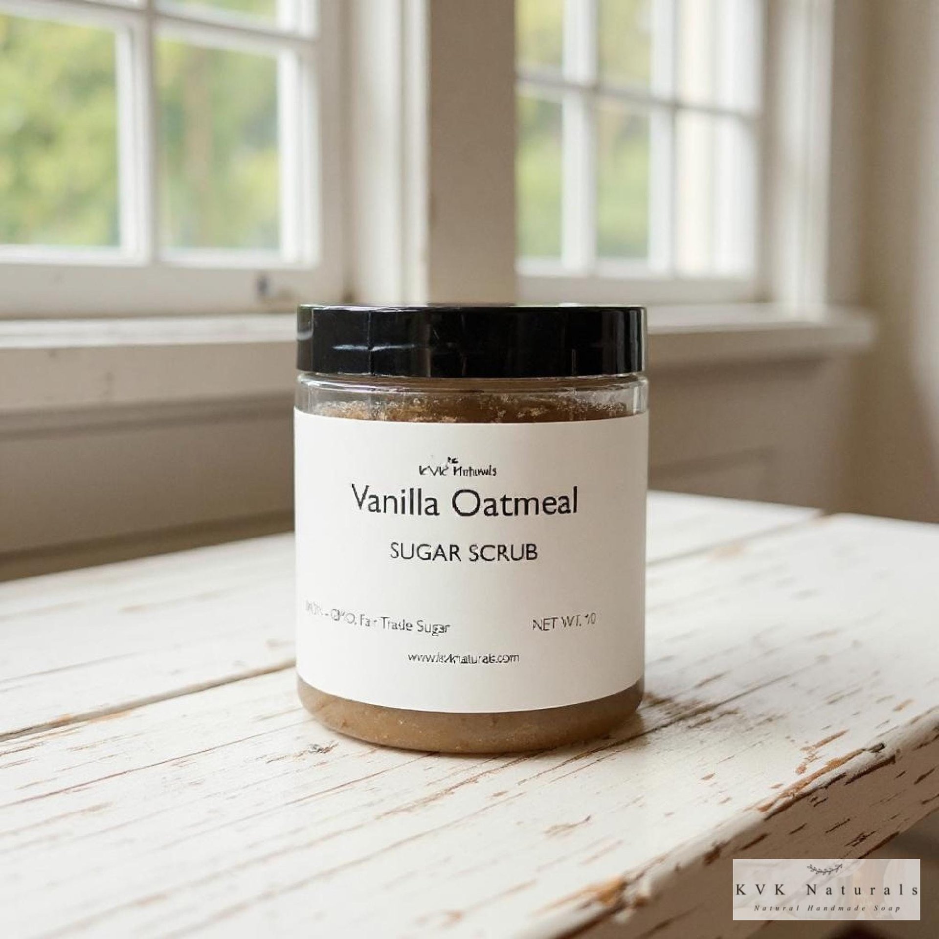 Vanilla Oatmeal Sugar Scrub - Exfoliating Organic Body Scrub