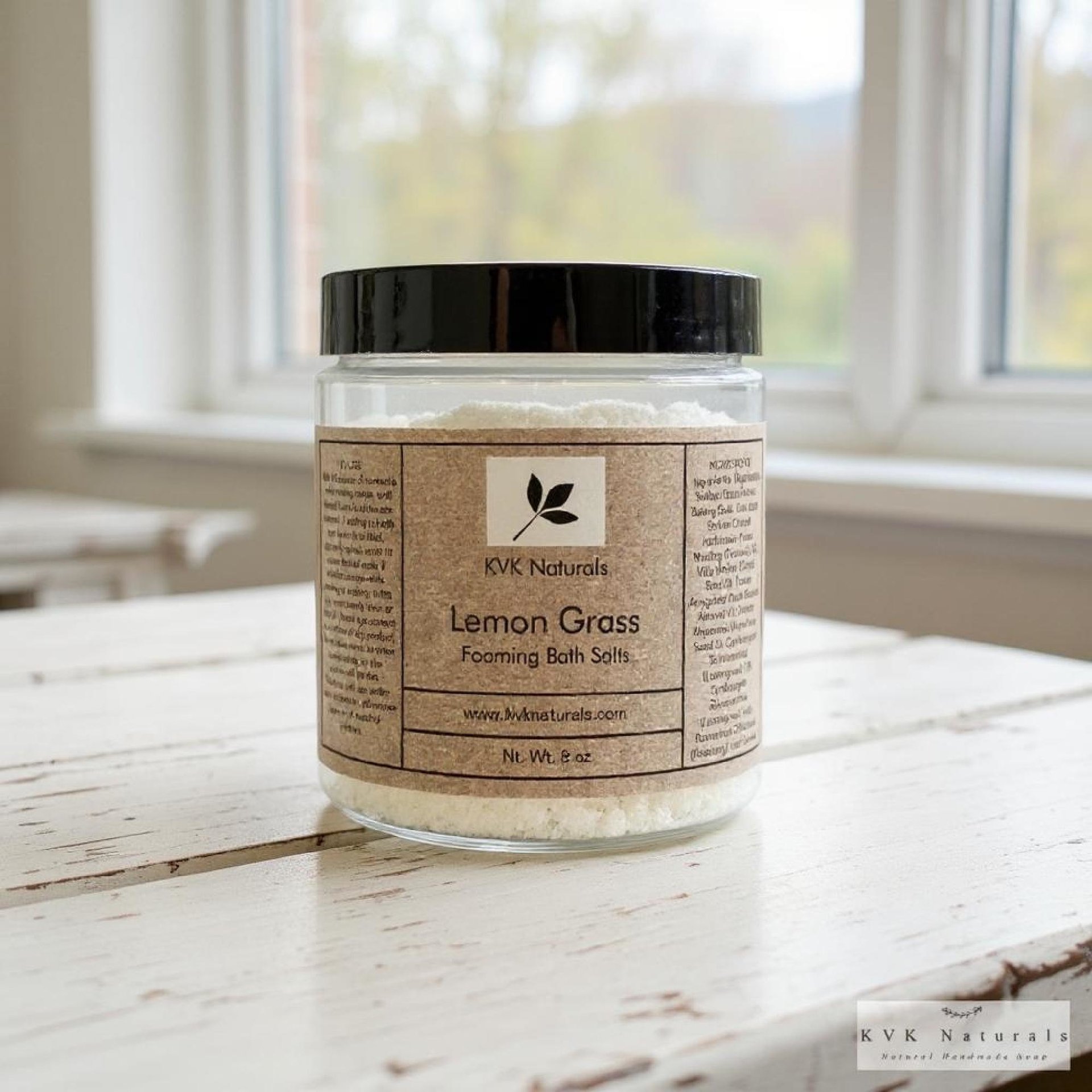 Lemon Grass Foaming Bath Salt - 8 oz Soak for Relaxation and Pampering, Self Care