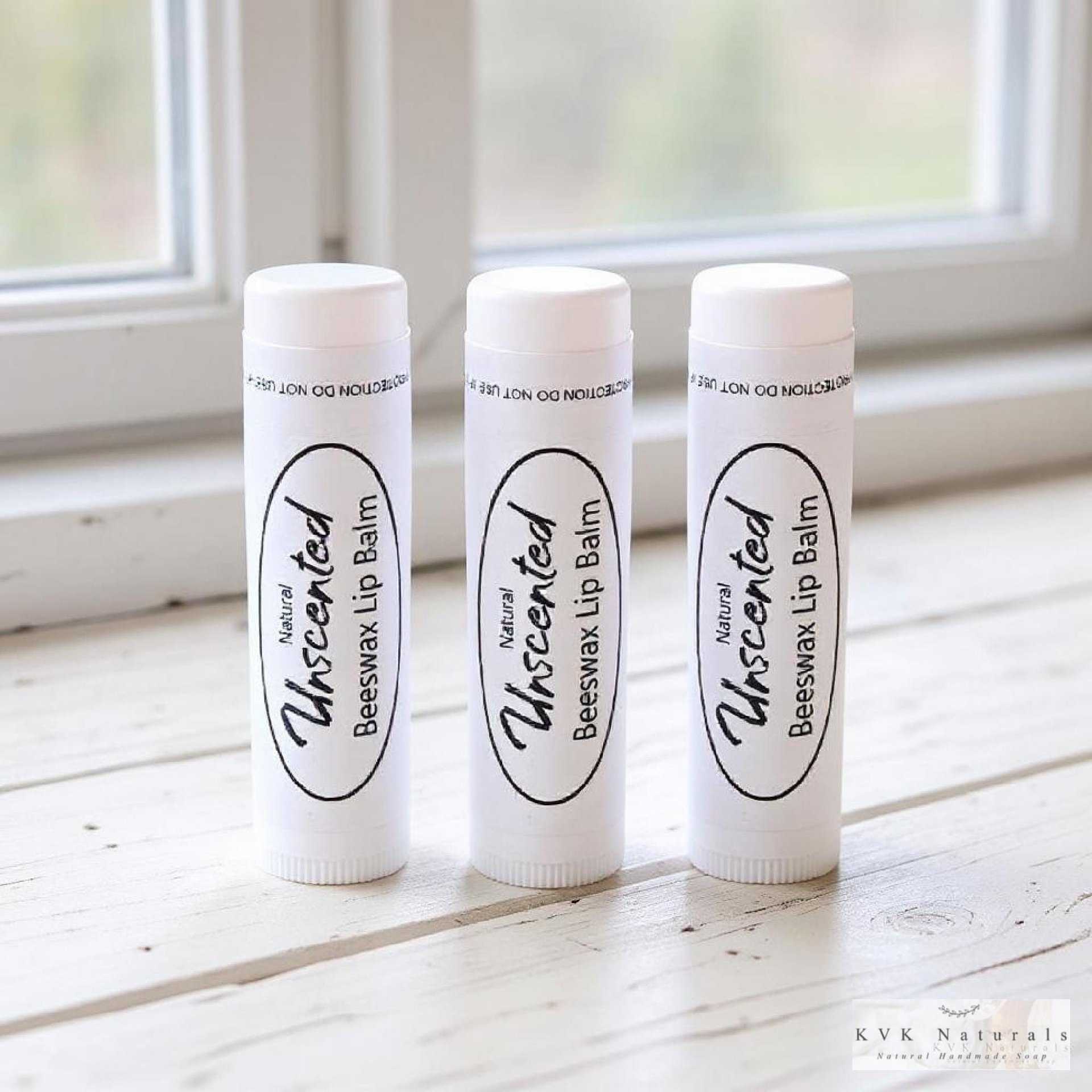Unscented Lip Balm Set of 3 - Lip Moisturizer, Natural Lip Care, Gift for Men and Women