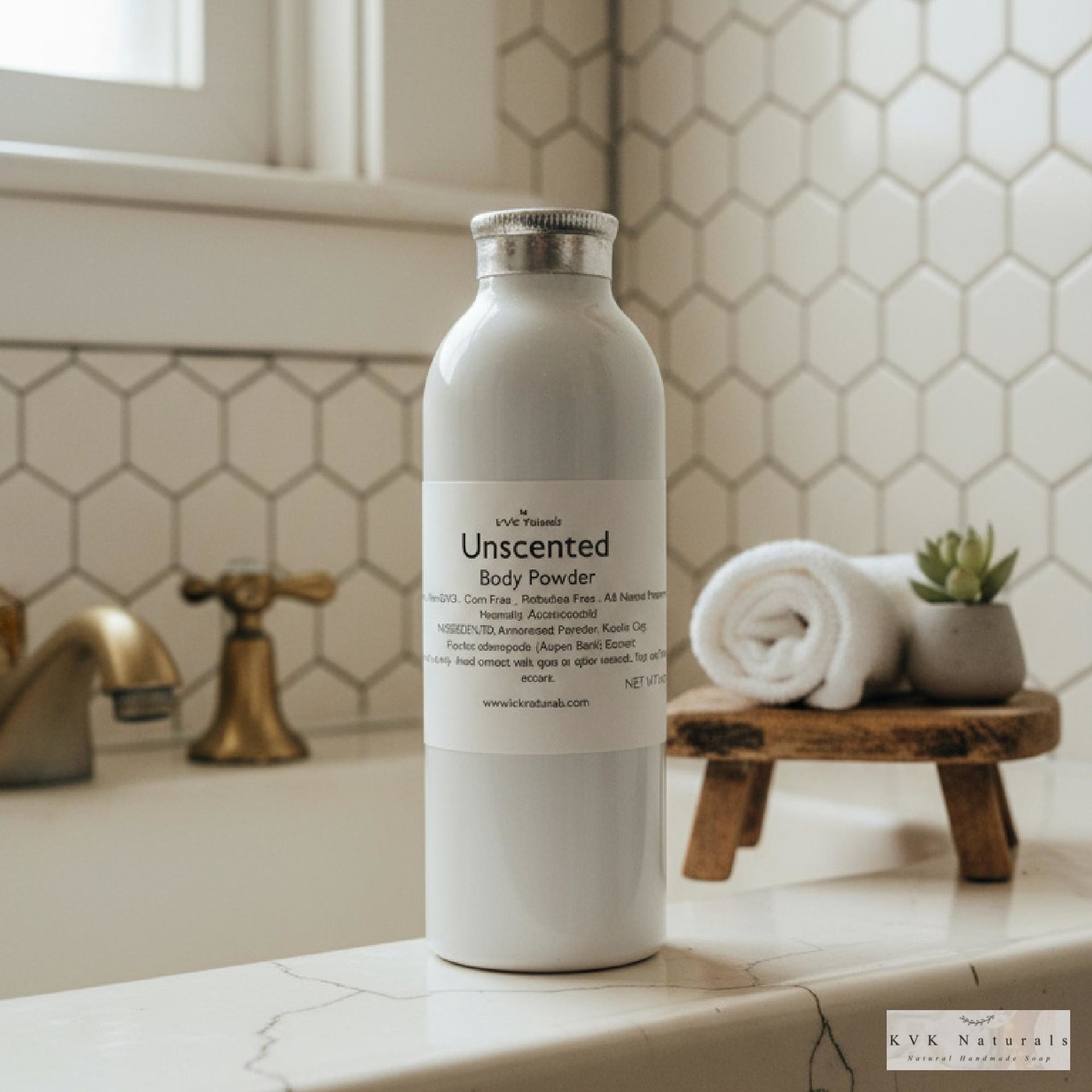 Body Powder Unscented 4 oz - Dusting Powder, Talc Free Powder, Gift for Her