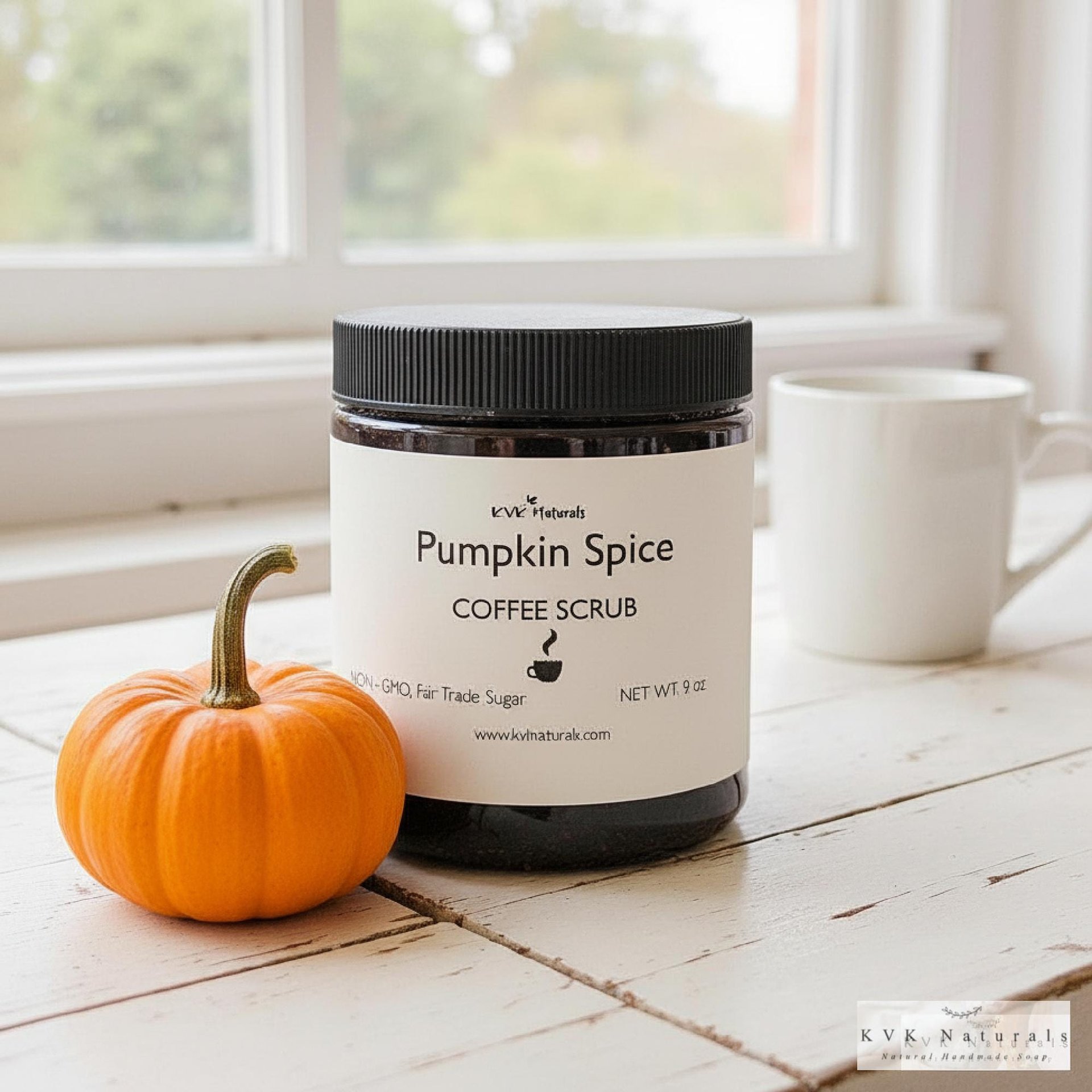 Pumpkin Spice Coffee Scrub: Natural Exfoliating Body Polish, 9 oz