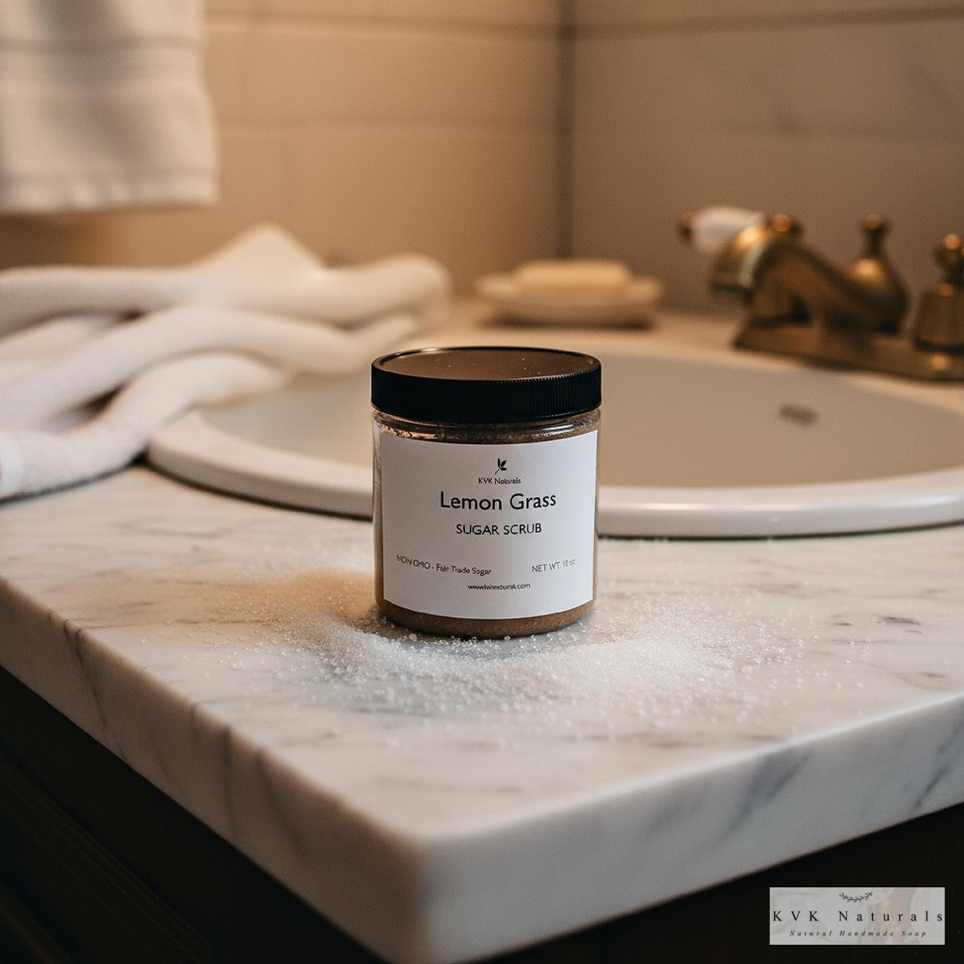 Lemon Grass Sugar Scrub - Exfoliating Organic Body Scrub