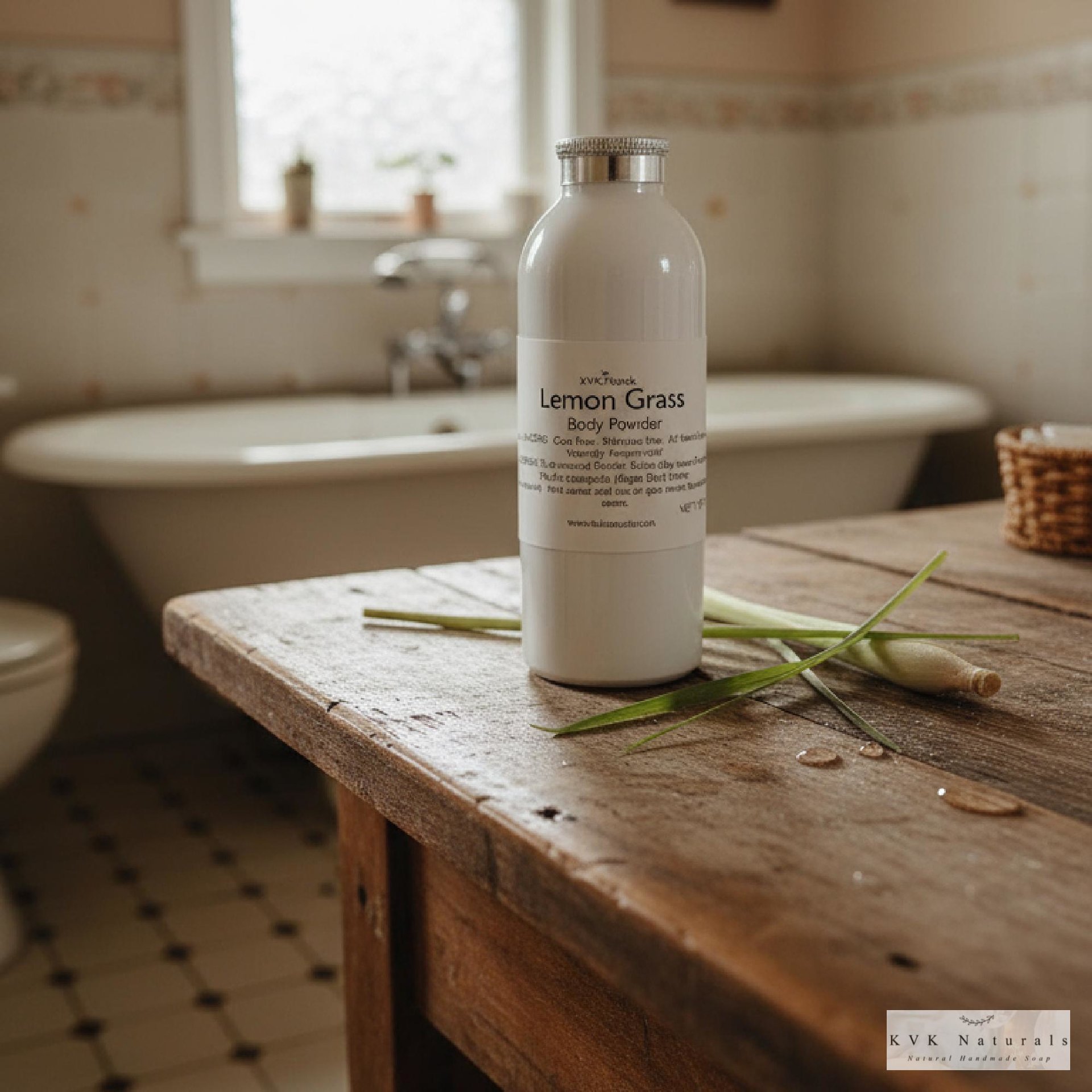 Lemongrass Body Powder: Talc-Free Dusting Powder, 4 oz