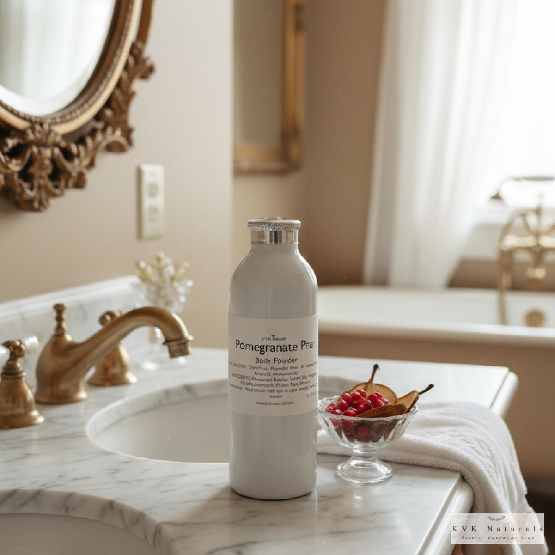 Pomegranate Pear Body Powder: Talc-Free Dusting Powder