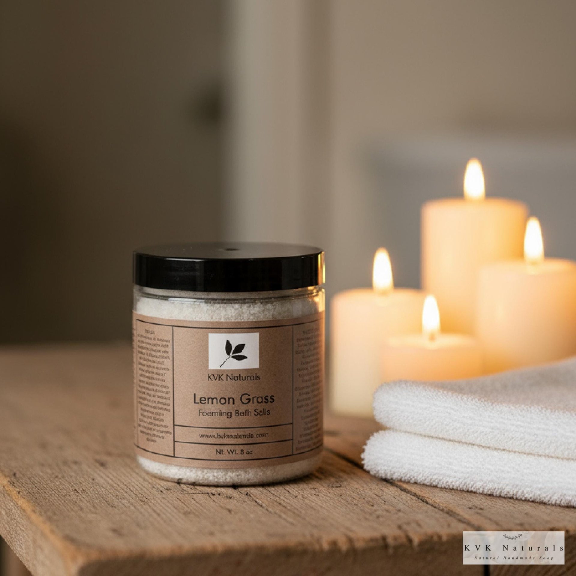 Lemon Grass Foaming Bath Salt - 8 oz Soak for Relaxation and Pampering, Self Care