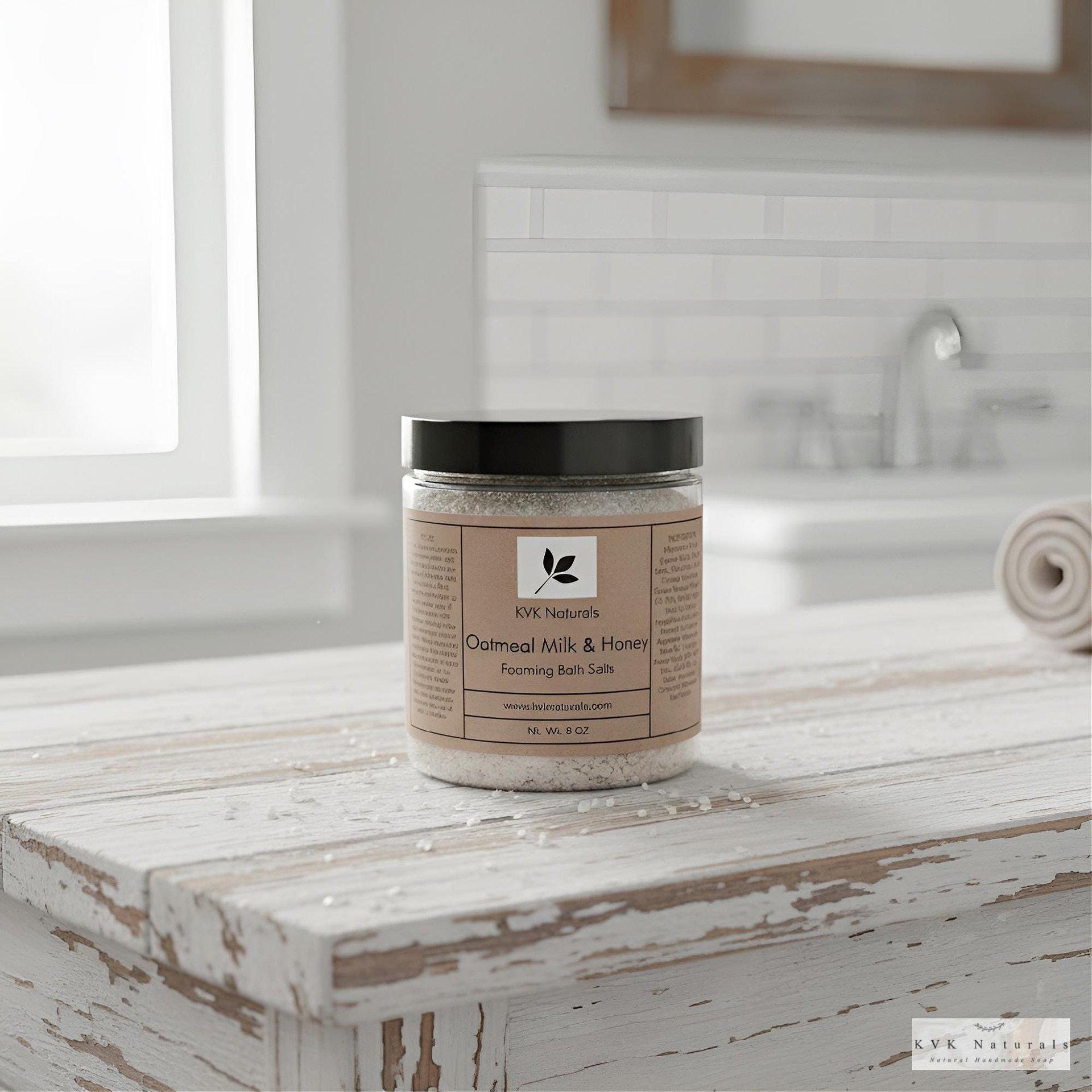 Oatmeal Milk Honey Foaming Bath Salt: Relaxation Soak (8 oz)