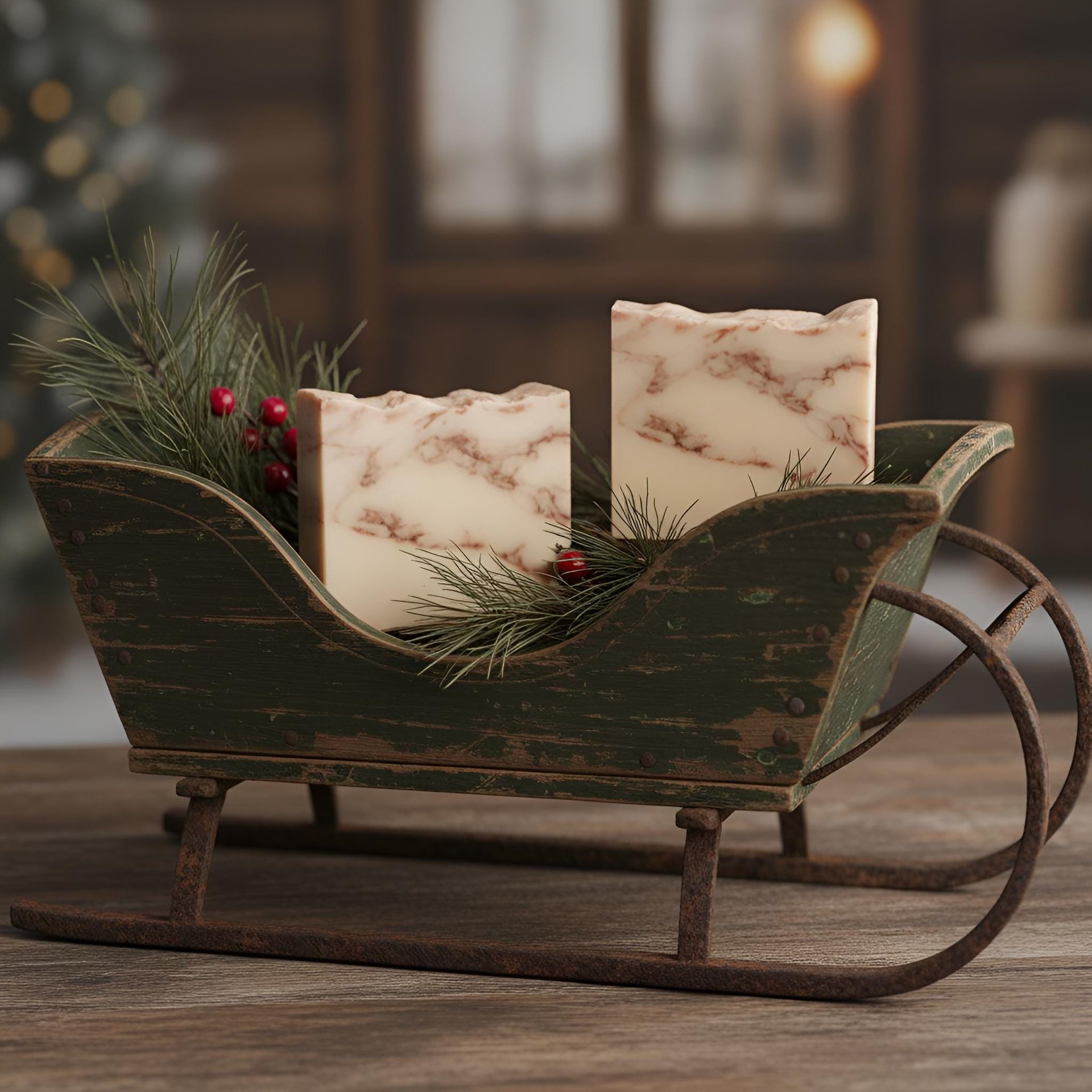 Candy Cane Soap Bar: Handmade Cold Process Soap