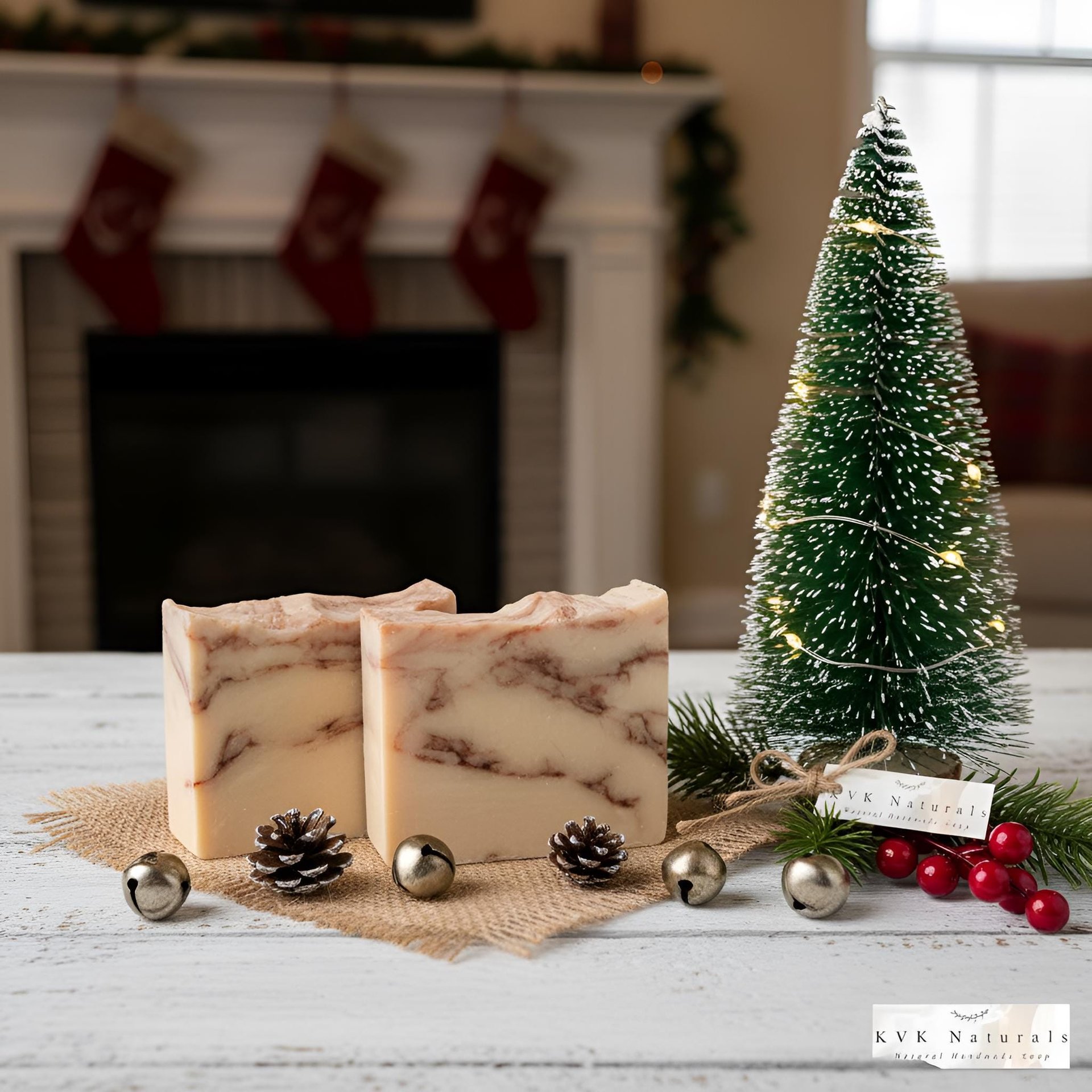 Candy Cane Soap Bar: Handmade Cold Process Soap
