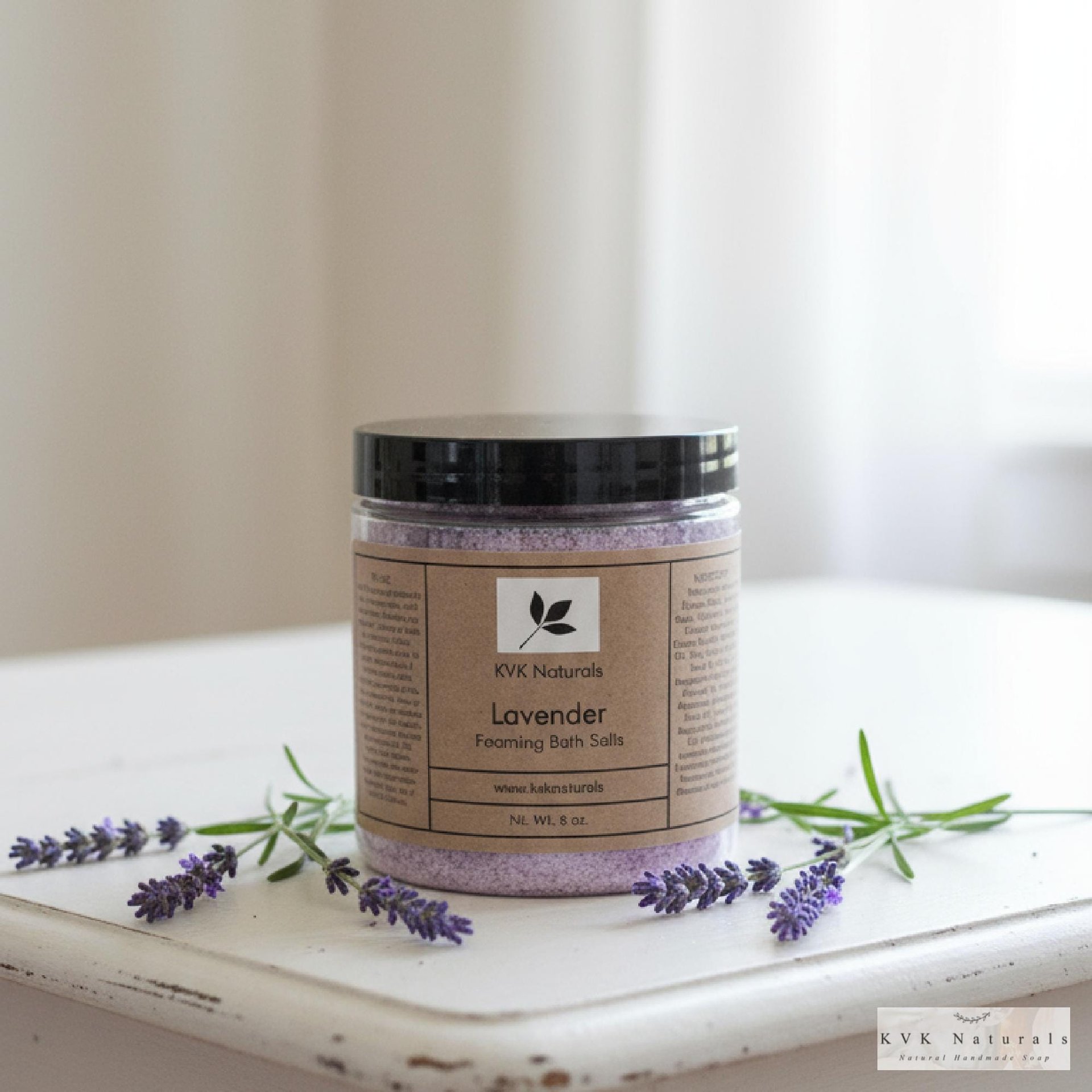 Lavender Foaming Bath Salt: Relaxation Soak (8 oz)