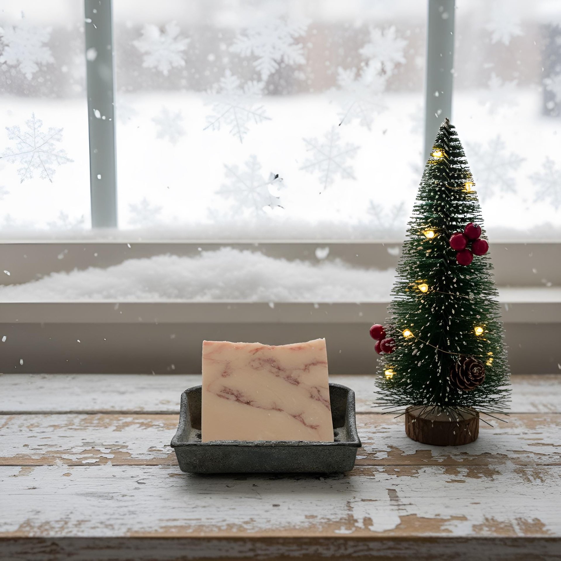 Candy Cane Soap Bar: Handmade Cold Process Soap