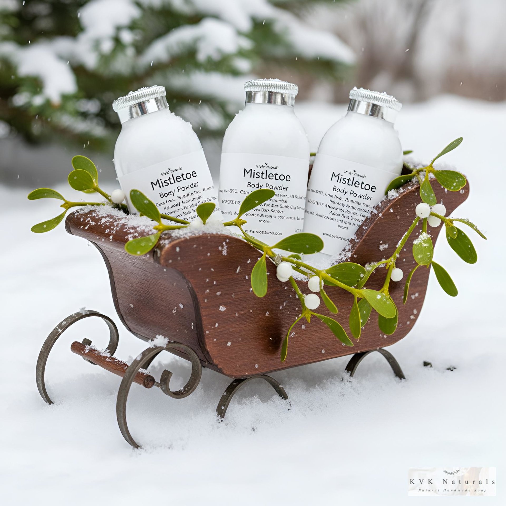 Mistletoe Body Powder: Talc Free Dusting Powder, 4 oz