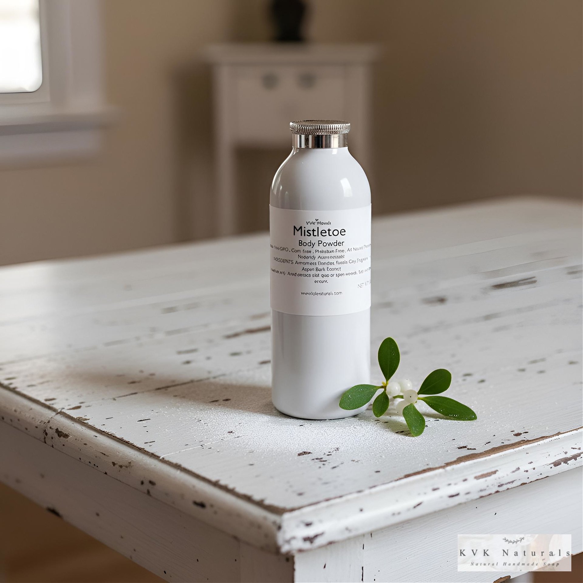 Mistletoe Body Powder: Talc Free Dusting Powder, 4 oz