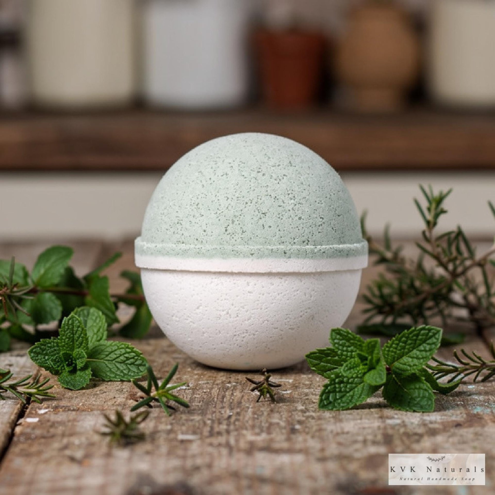 Peppermint Tea Tree Bath Bomb - Organic, All Natural Fizzy Treat