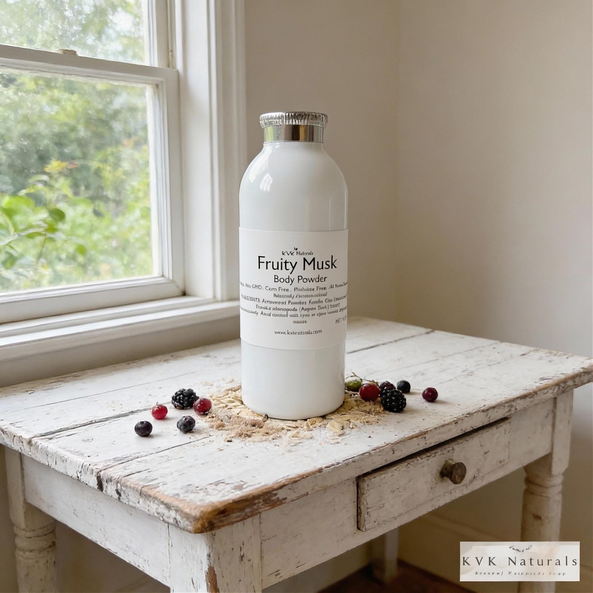 Fruity Musk Body Powder: Talc Free Dusting Powder, 4 oz