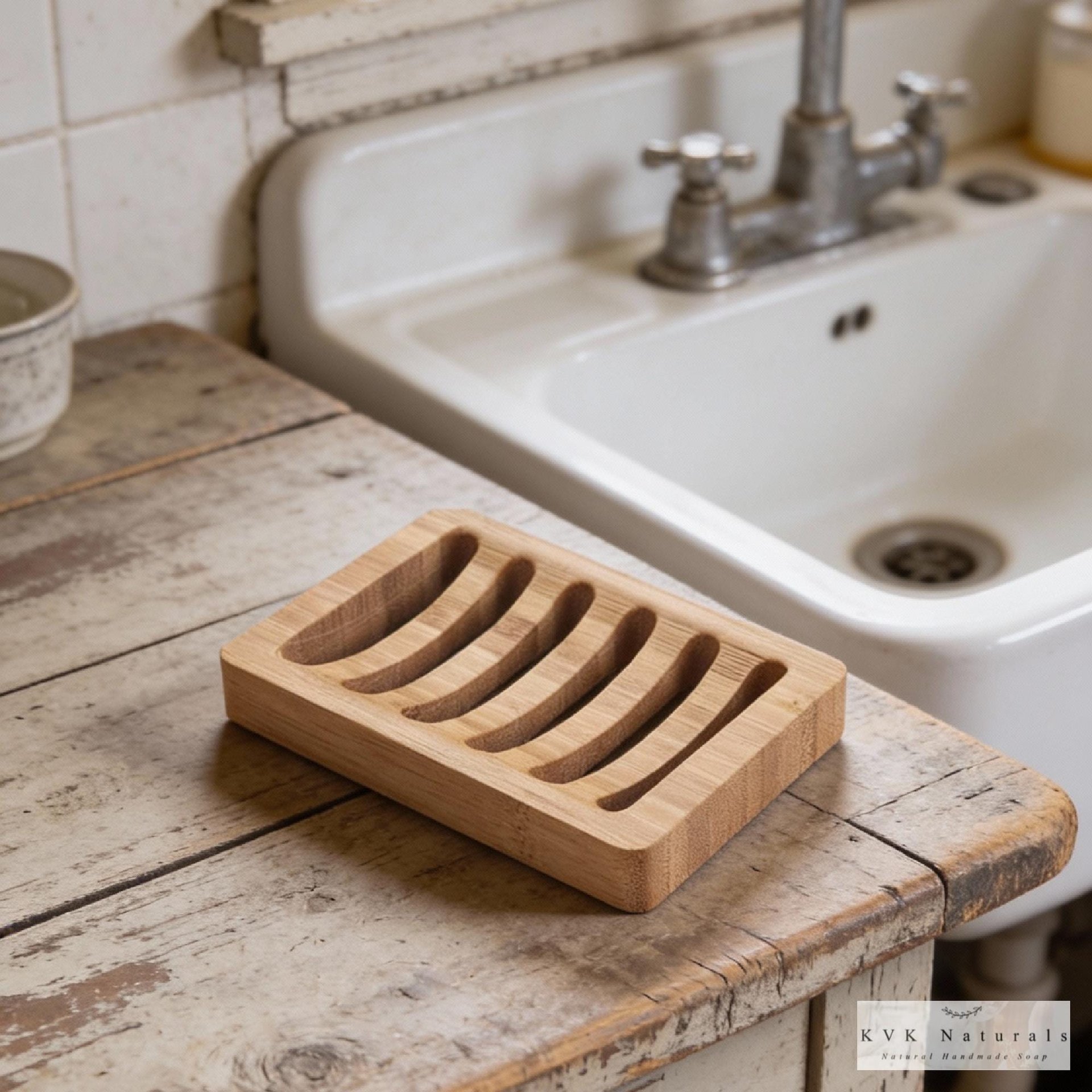 Eco-Friendly Bamboo Wood Soap Dish: Soap Saver with Non-Slip Pads