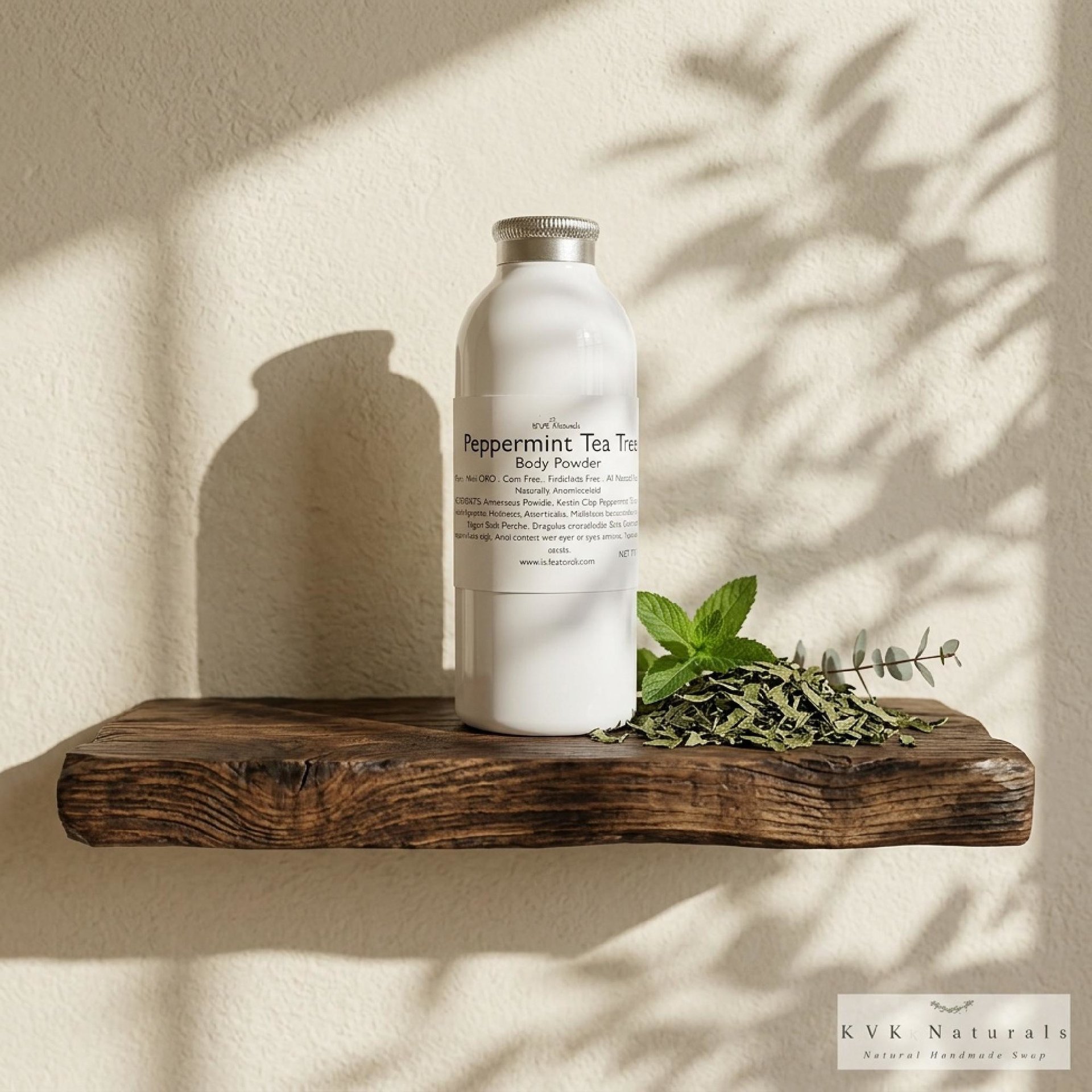 Peppermint Tea Tree Body Powder: Talc-Free Dusting Powder, 4 oz