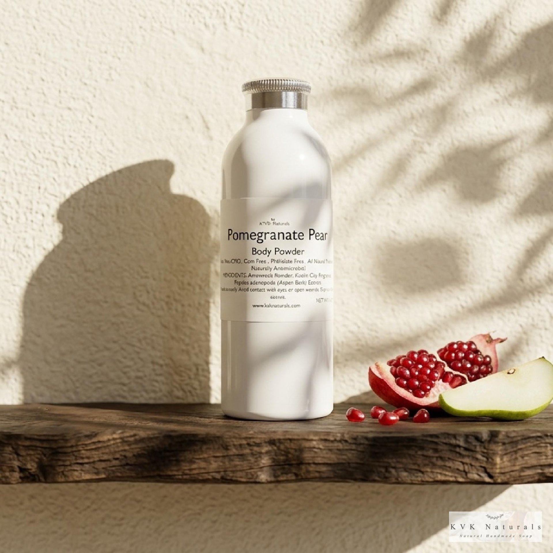 Pomegranate Pear Body Powder: Talc-Free Dusting Powder