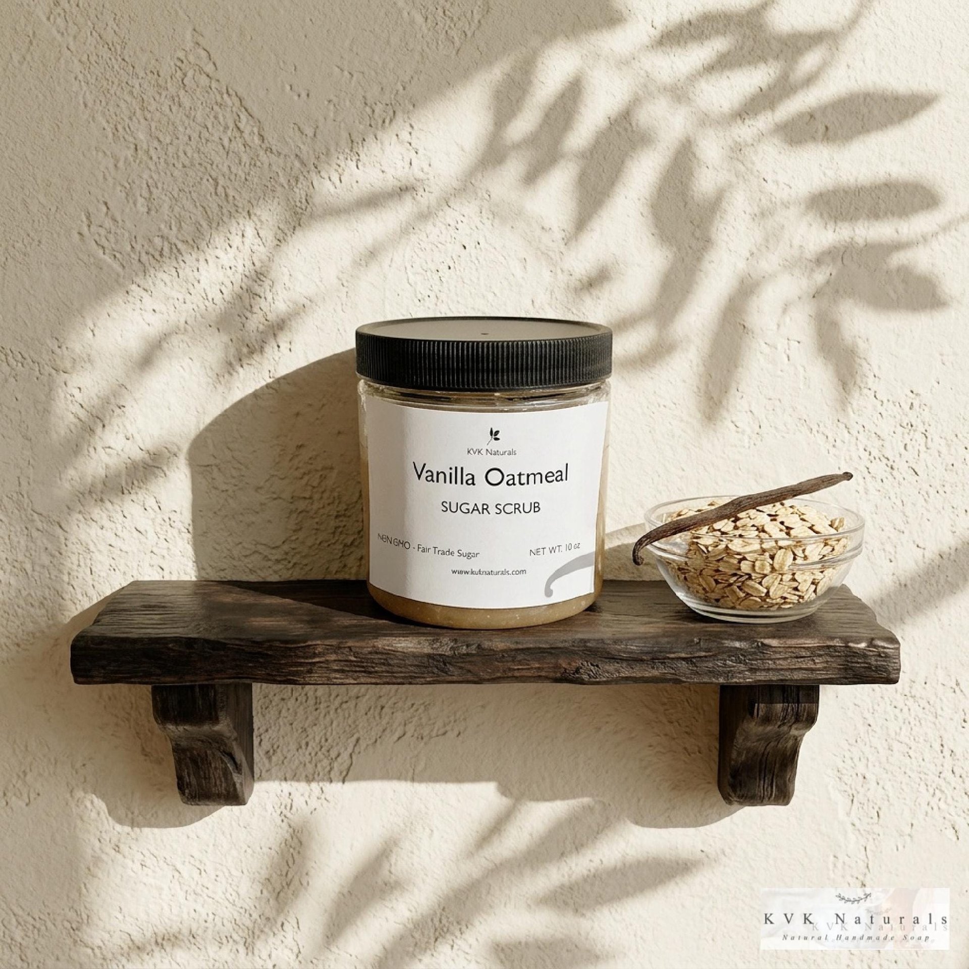 Vanilla Oatmeal Sugar Scrub - Exfoliating Organic Body Scrub