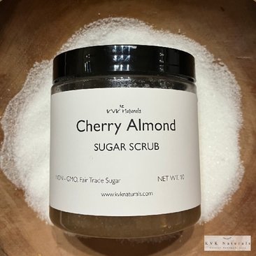 Sugar Scrub Cherry Almond - Sugar Scrubs, Body Scrub, Exfoliating Scrub, Organic Body Scrub