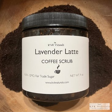 Lavender Latte Coffee Scrub - Natural Exfoliating Scrub, Organic Body Polish, Coffee Infused