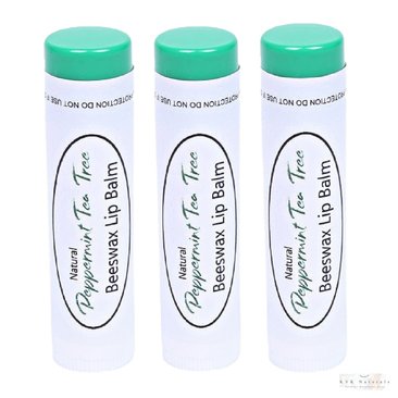Lip Balm Peppermint Tea Tree Set of 3 - Lips, Lip Moisturizer, Natural Lip Balm, Gift for Her