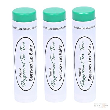 Peppermint Tea Tree Lip Balm Set of 3 - Lip Moisturizer, Natural Lip Care, Gift for Her