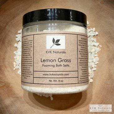 Bath Salts Lemon Grass 8 oz - Bath Soak, Bubble Bath, Epsom Salt