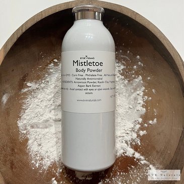 Body Powder Mistletoe 4 oz - Dusting Powder, Talc Free Powder, Gift for Her