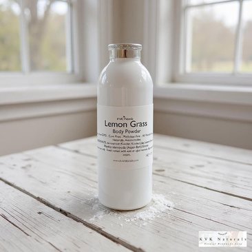Body Powder Lemongrass 4 oz - Dusting Powder, Talc Free Powder, Gift for Her