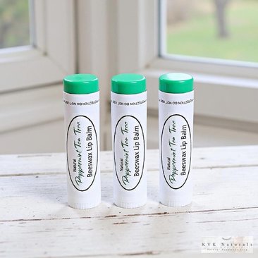 Peppermint Tea Tree Lip Balm Set of 3 - Lip Moisturizer, Natural Lip Care, Gift for Men and Women