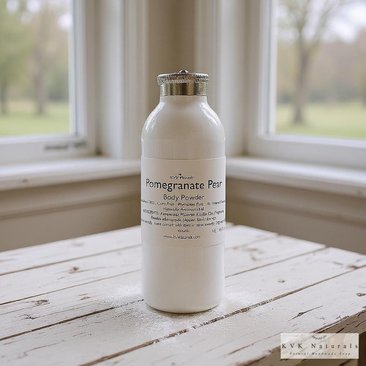Body Powder Pomegranate Pear 4 oz - Dusting Powder, Talc Free Powder, Gift for Her