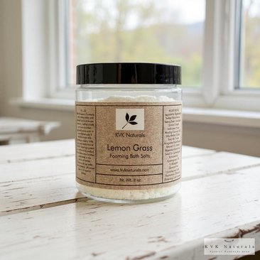 Lemon Grass Foaming Bath Salt - 8 oz Soak for Relaxation and Pampering, Self Care