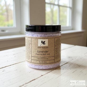 Lavender Foaming Bath Salt - 8 oz Soak for Relaxation and Pampering, Self Care