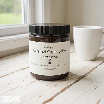 Caramel Cappuccino Coffee Scrub - Natural Exfoliating Scrub, Organic Body Polish, Coffee Infused