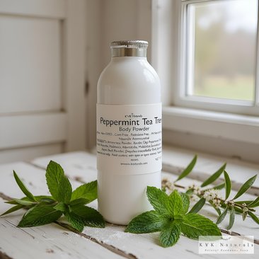 Peppermint Tea Tree Body Powder: Talc-Free Dusting Powder, 4 oz