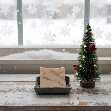 Candy Cane Soap Bar: Handmade Cold Process Soap