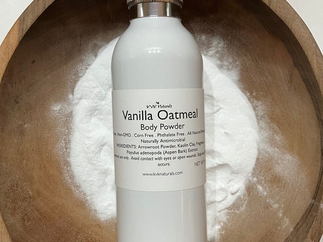 Body Powder Vanilla Oatmeal 4 oz - Dusting Powder, Talc Free Powder, Gift for Her
