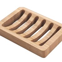 Eco-Friendly Bamboo Wood Soap Dish: Soap Saver with Non-Slip Pads